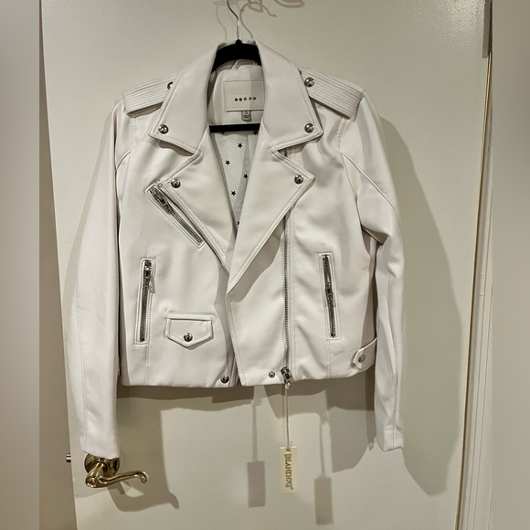 Blank NYC Jackets & Blazers - White Leather Jacket - Blank NYC